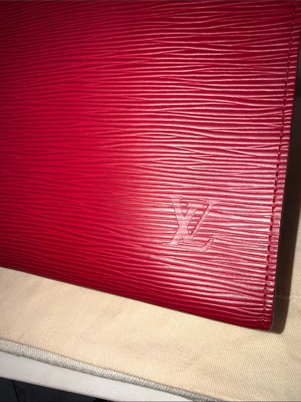 Louis Vuitton Burgundy Epi Leather Zip Makeup Pouch